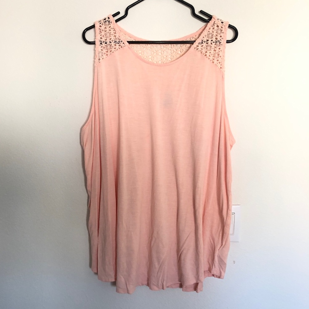 Tank with crocheted top